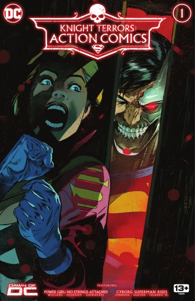 Read collections Knight Terrors: Action Comics (2023) comic books online in PDF for free by Leah Williams, illustrated by Vasco Georgiev and Mico Suayan and Federico Ossio. Enjoy best free stories now.