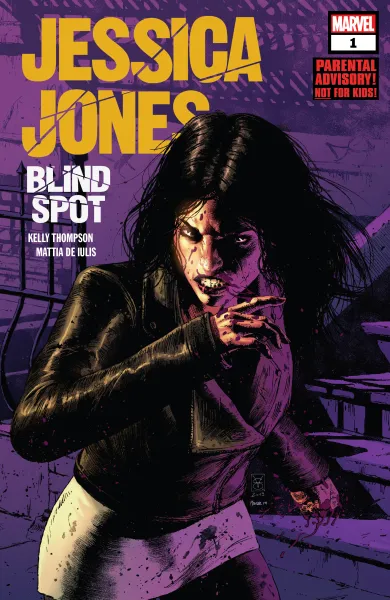 Read collections Jessica Jones: Blind Spot (2020) comic books online in PDF for free by Kelly Thompson, illustrated by Mattia de Iulis. Enjoy best free stories now.