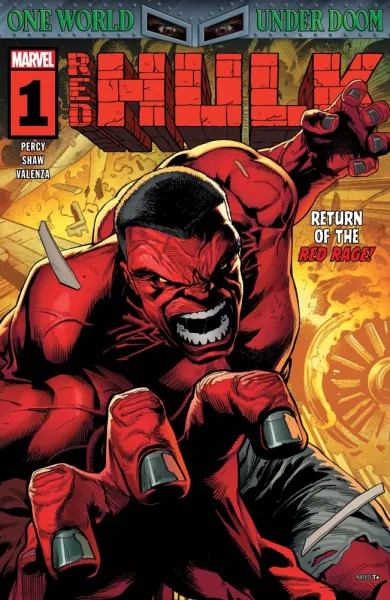 Read collections Red Hulk (2025) comic books online in PDF for free by Benjamin Percy, illustrated by Geoff Shaw and Bryan Valenza. Enjoy best free stories now.