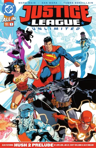 Read collections Justice League Unlimited (2024) comic books online in PDF for free by Mark Waid, illustrated by Dan Mora and Tamra Bonvillain and Alex Sinclair. Enjoy best free stories now.