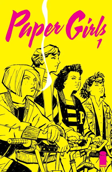 Read collections Paper Girls (2015) comic books online in PDF for free by Brian Vaughan, illustrated by Cliff Chiang. Enjoy best free stories now.