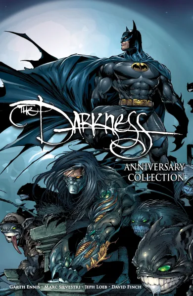 Read collections The Darkness: Anniversary Collection (2017) comic books online in PDF for free by Garth Ennis, illustrated by Marc Silvestri and David Finch and Clarence Lansang and Tyler Kirkham. Enjoy best free stories now.