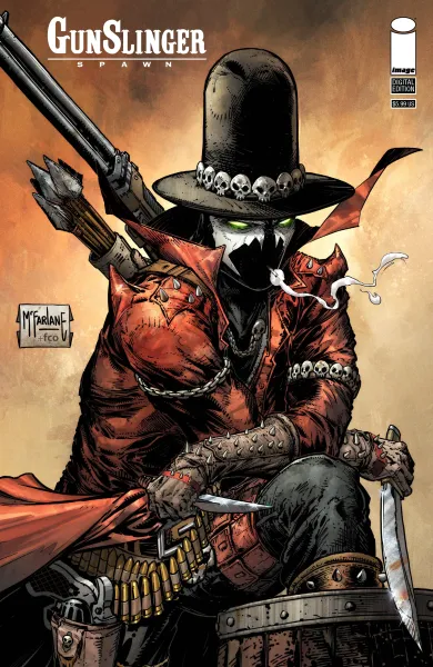Read collections Gunslinger Spawn (2021) comic books online in PDF for free by Todd McFarlane, illustrated by Brett Booth and Philip Tan and Kevin Keane. Enjoy best free stories now.