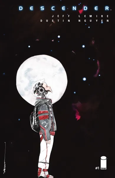 Read collections Descender (2015) comic books online in PDF for free by Jeff Lemire, illustrated by Dustin Nguyen. Enjoy best free stories now.