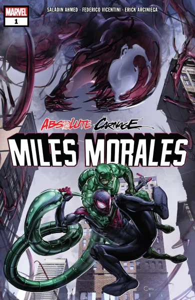 Read collections Miles Morales: Absolute Carnage (2019) comic books online in PDF for free by Saladin Ahmed, illustrated by Federico Vincentini. Enjoy best free stories now.