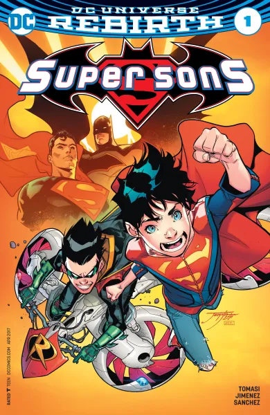 Read collections Super Sons (2017) comic books online in PDF for free by Peter Tomasi, illustrated by Jorge Jimenez. Enjoy best free stories now.