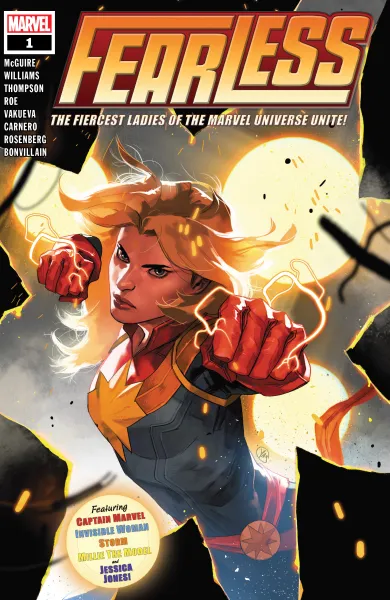 Read collections Fearless (2019) comic books online in PDF for free by Kelly Thompson, illustrated by Claire Roe and Carmen Carnero. Enjoy best free stories now.