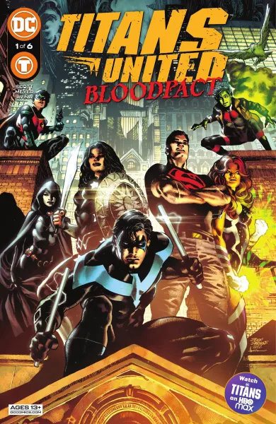Read collections Titans United: Bloodpact (2022) comic books online in PDF for free by Cavan Scott, illustrated by Various. Enjoy best free stories now.