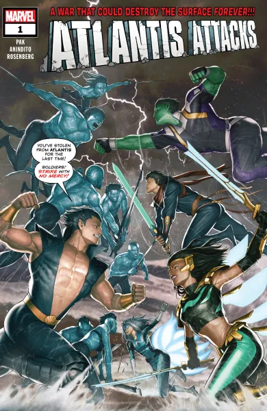 Read collections Atlantis Attacks (2020) comic books online in PDF for free by Greg Pak, illustrated by Ario Anindito. Enjoy best free stories now.