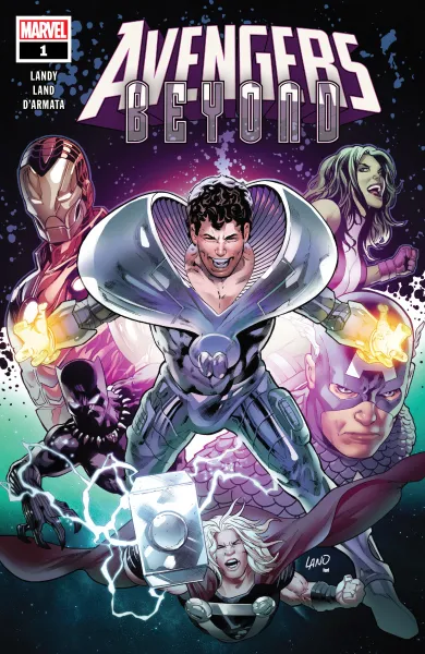 Read collections Avengers Beyond (2023) comic books online in PDF for free by Derek Landy, illustrated by Greg Land. Enjoy best free stories now.
