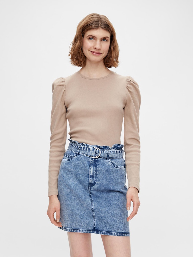 Rib Shirt mit Puffärmeln "Anna" Rib Shirt mit Puffärmeln "Anna"