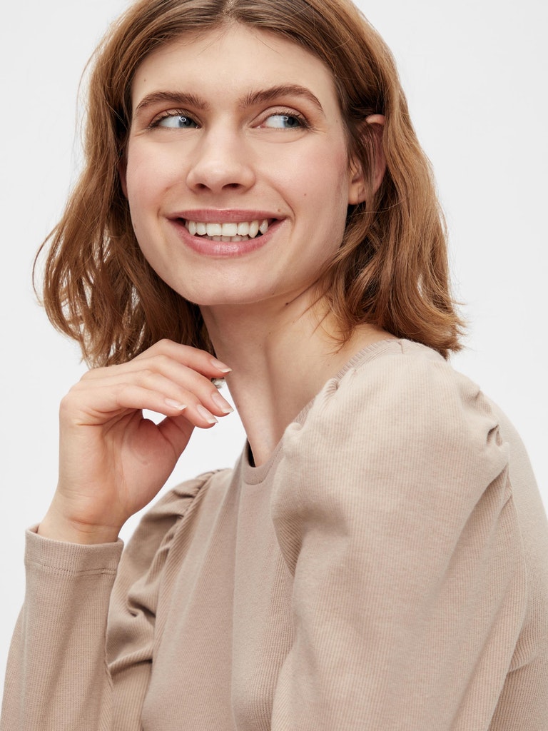 Rib Shirt mit Puffärmeln "Anna" Rib Shirt mit Puffärmeln "Anna"