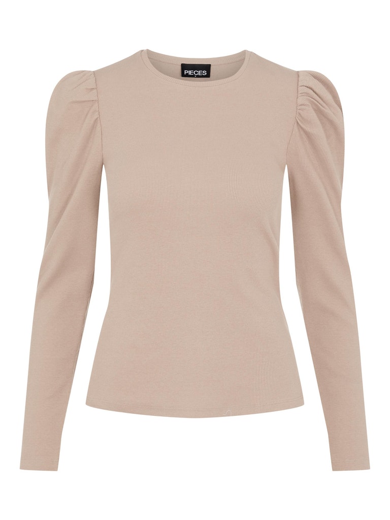 Rib Shirt mit Puffärmeln "Anna" Rib Shirt mit Puffärmeln "Anna"