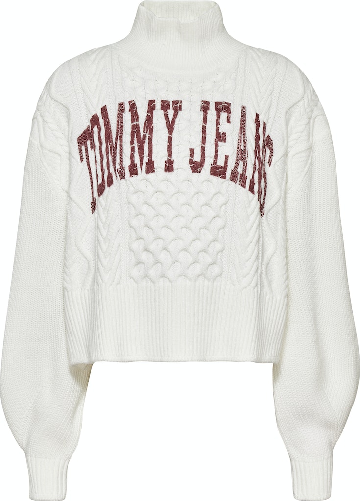 College Cropped Fit Rollkragenpullover 