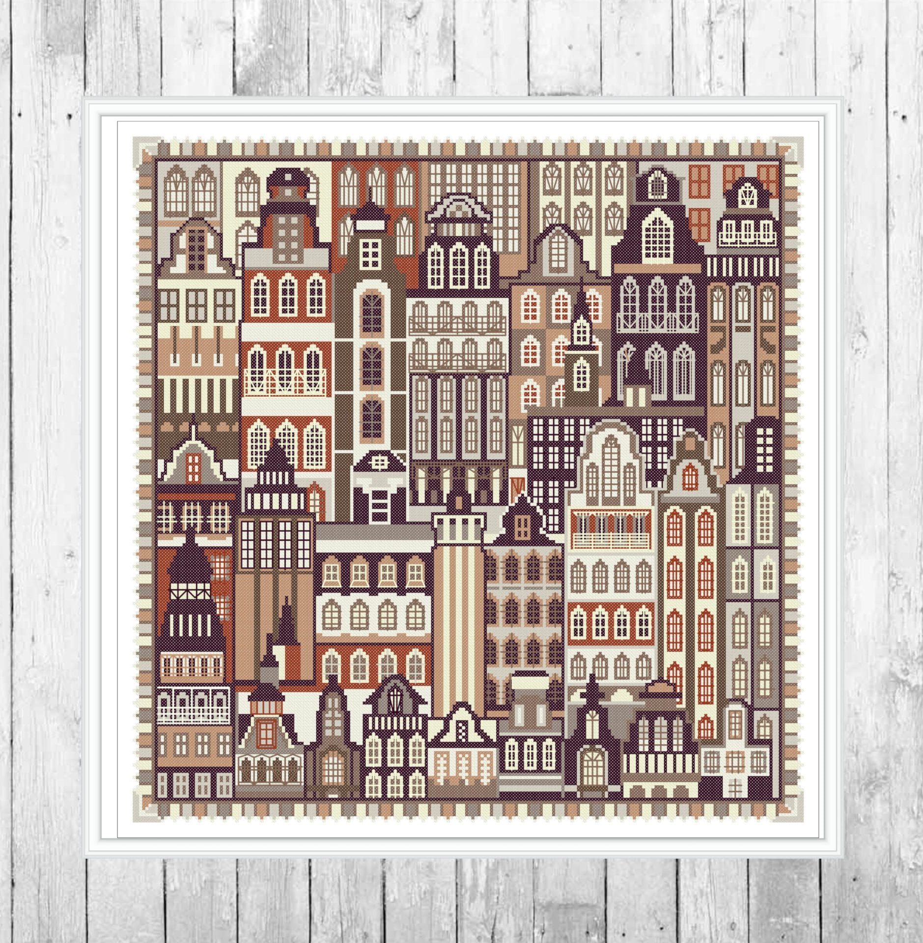 Cross Stitch Pattern Patchwork Dutch City Simple Embroidery PDF Instant Download 104 1 Cross Stitch Pattern Patchwork Dutch City Simple Embroidery PDF Instant Download 104