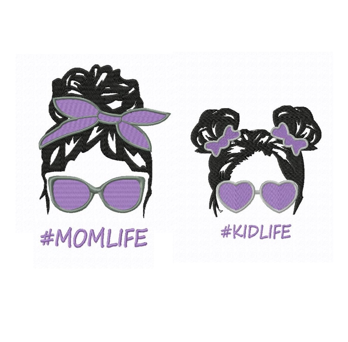 Machine embroidery design mother and daughter MOMLIFE 1 Machine embroidery design pes jef dst