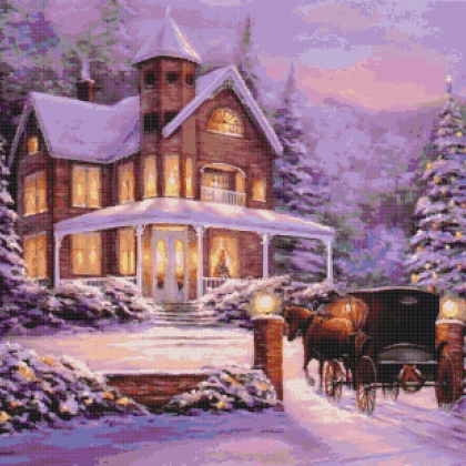 christmas houses cross stitch pattern pdf