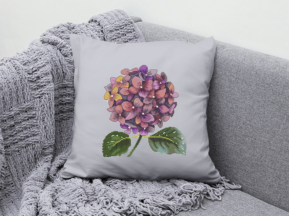 Hydrangea Digital Cross Stitch Pattern 3 Hydrangea Digital Cross Stitch Pattern - Image 3