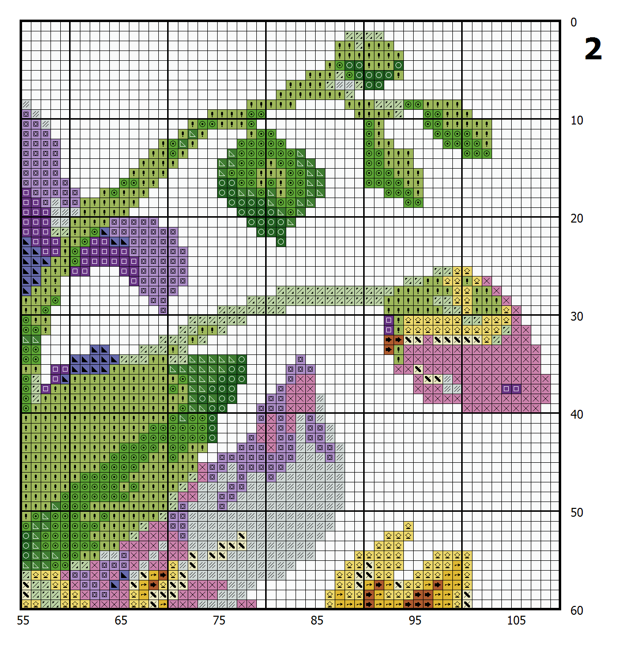 Bouquet of exotic flowers cross stitch pattern 2 Bouquet of exotic flowers cross stitch pattern - Image 2