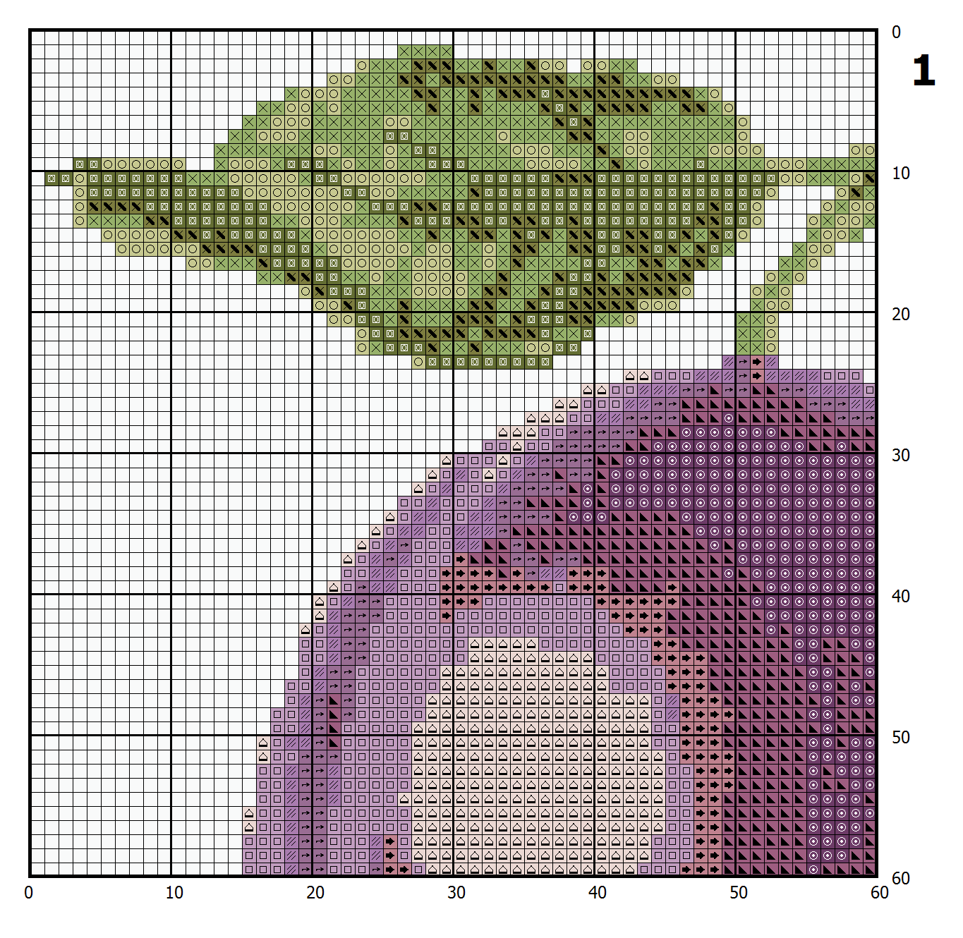 Plum cross stitch pattern 2 Plum cross stitch pattern - Image 2