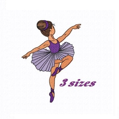 Machine embroidery design ballerina pes jef dst