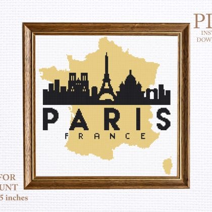 PARIS cross stitch pattern