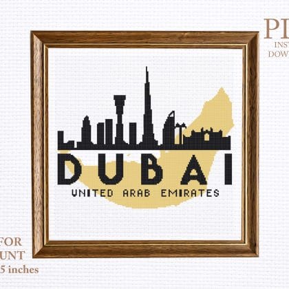 DUBAI cross stitch pattern