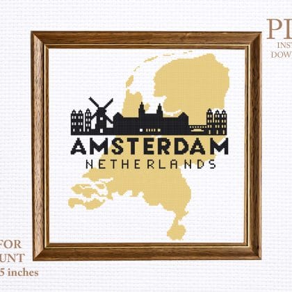 AMSTERDAM cross stitch pattern