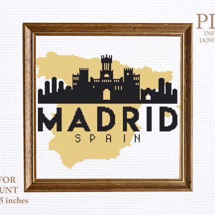MADRID cross stitch pattern