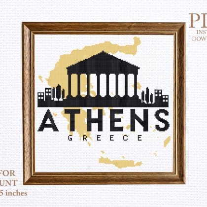 ATHENS cross stitch pattern