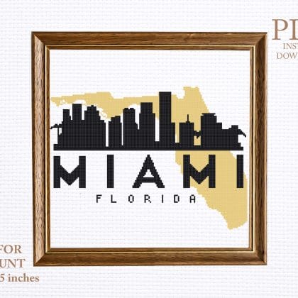 MIAMI cross stitch pattern