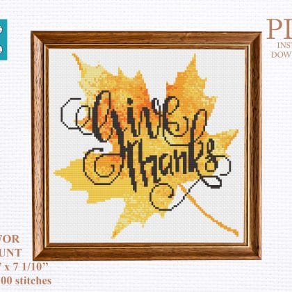 Thanksgiving Day cross stitch pattern