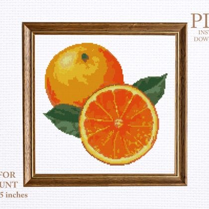 Orange сross stitch pattern