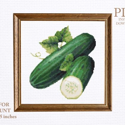 Cucumber cross stitch pattern