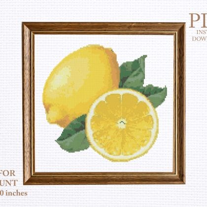 Lemons cross stitch pattern