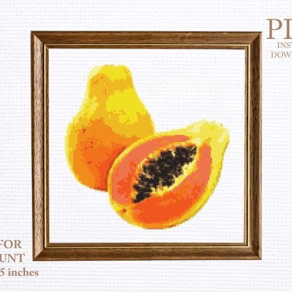 Papaya cross stitch pattern