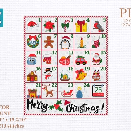 advent calendar cross stitch pattern