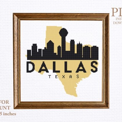 DALLAS cross stitch pattern