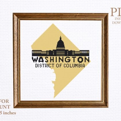 WASHINGTON cross stitch pattern