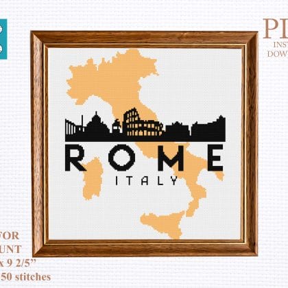 ROME cross stitch pattern