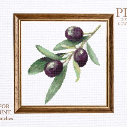 olives cross stitch pattern
