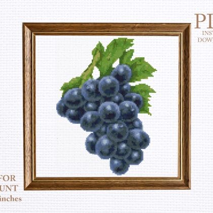 grape cross stitch pattern