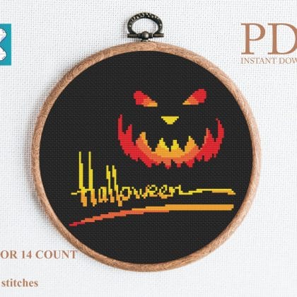 Halloween cross stitch pattern
