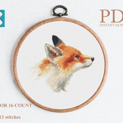 Fox cross stitch pattern