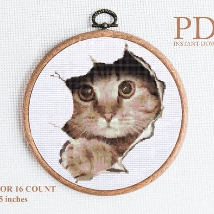 Cat cross stitch pattern