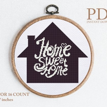 home sweet home cross stitch pattern PDF