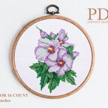 Flowers lilies cross stitch pattern 2