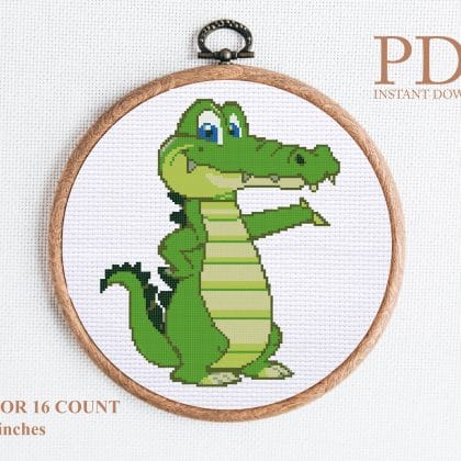 Crocodile cross stitch pattern