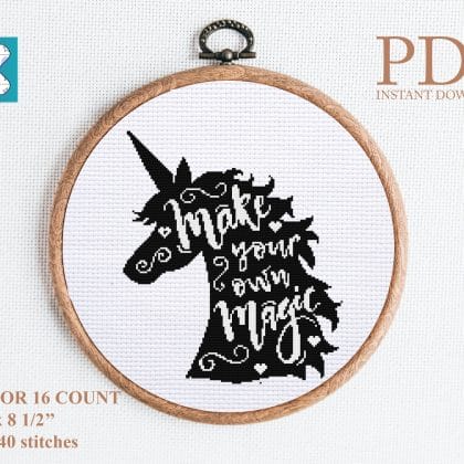 Unicorn cross stitch pattern PDF 2