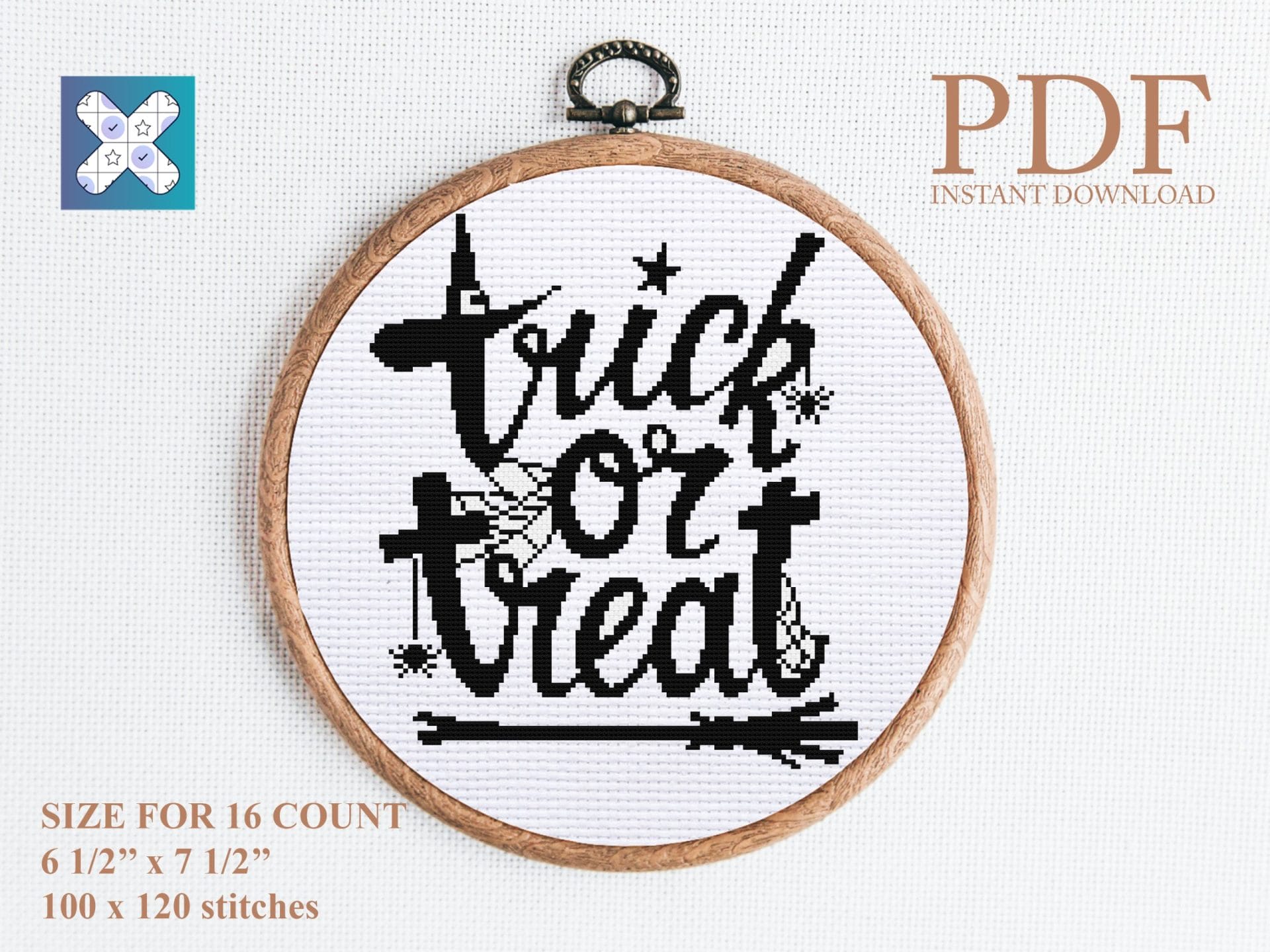 Trick or treat cross stitch pattern 1 Trick or treat cross stitch pattern